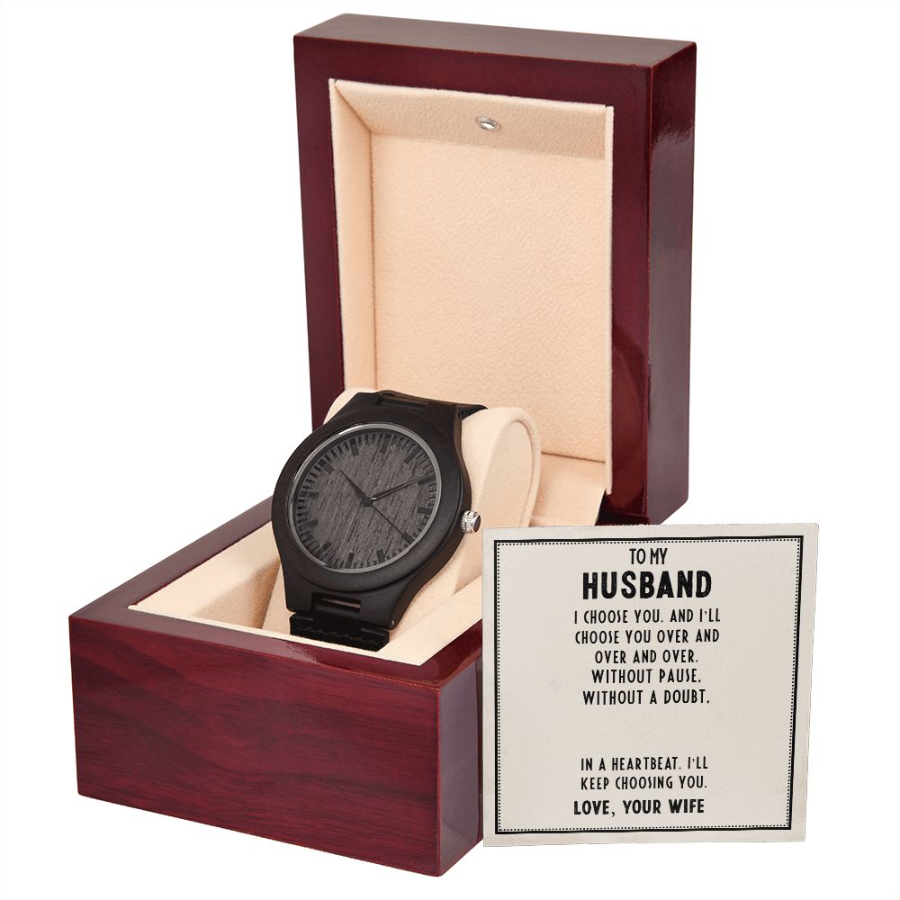 Men Wooden Watch for my soulmate with Mahogany Box