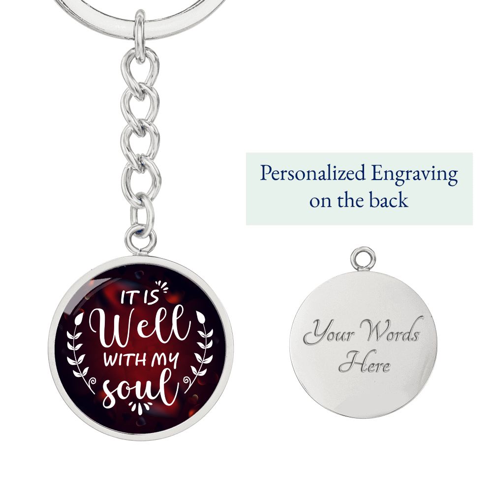 Soul Wellness Circle Pendant with Keychain Silver