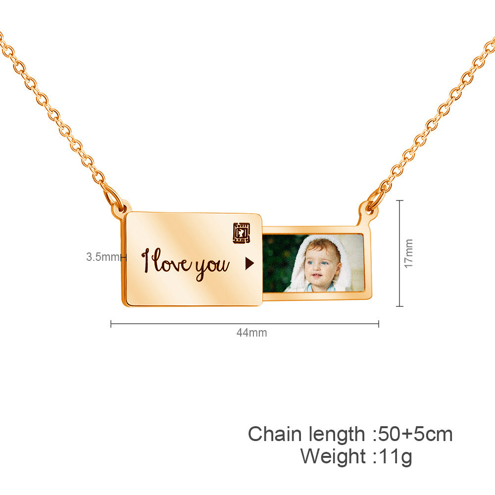 Fashion Holiday Gift Stainless Steel Letter Clavicle Chain