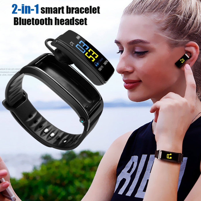 Smart Bracelet Bluetooth Headset Two In One Separate Heart Rate And Blood Pressure