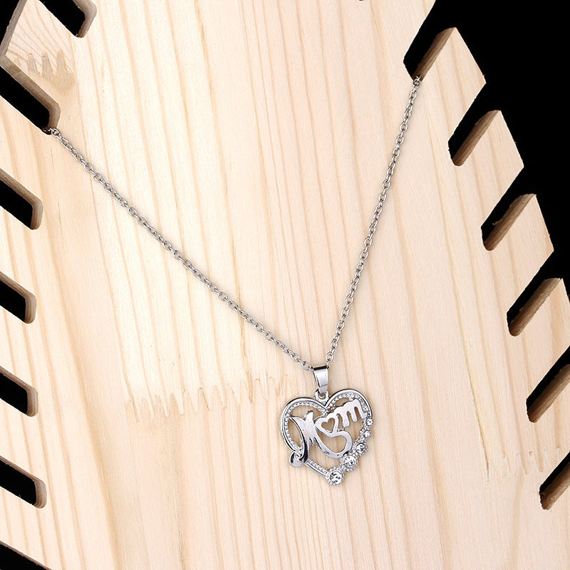 MOM Mother Love Hollow Alloy Necklace