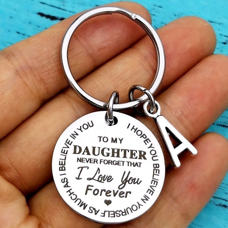 Stainless Steel Keychain Tag 30mm With Letters