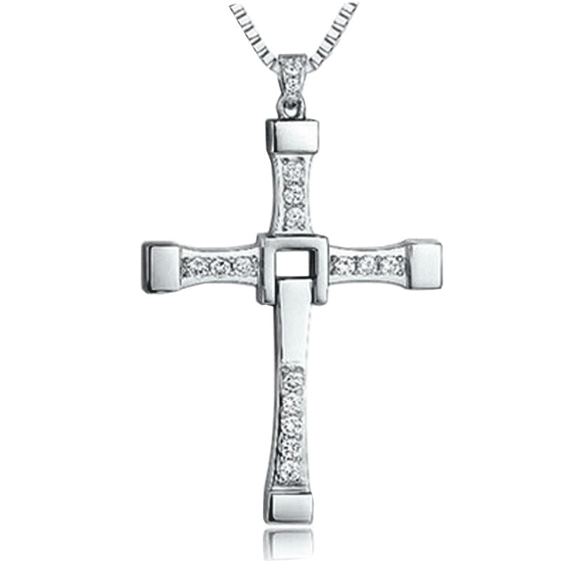 Cross Couple Boys Necklace Pendant Titanium Steel Chain Fast And The Furious Dominic Toretto