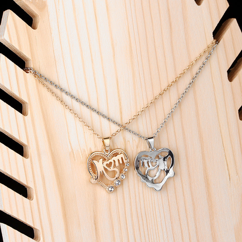 MOM Mother Love Hollow Alloy Necklace