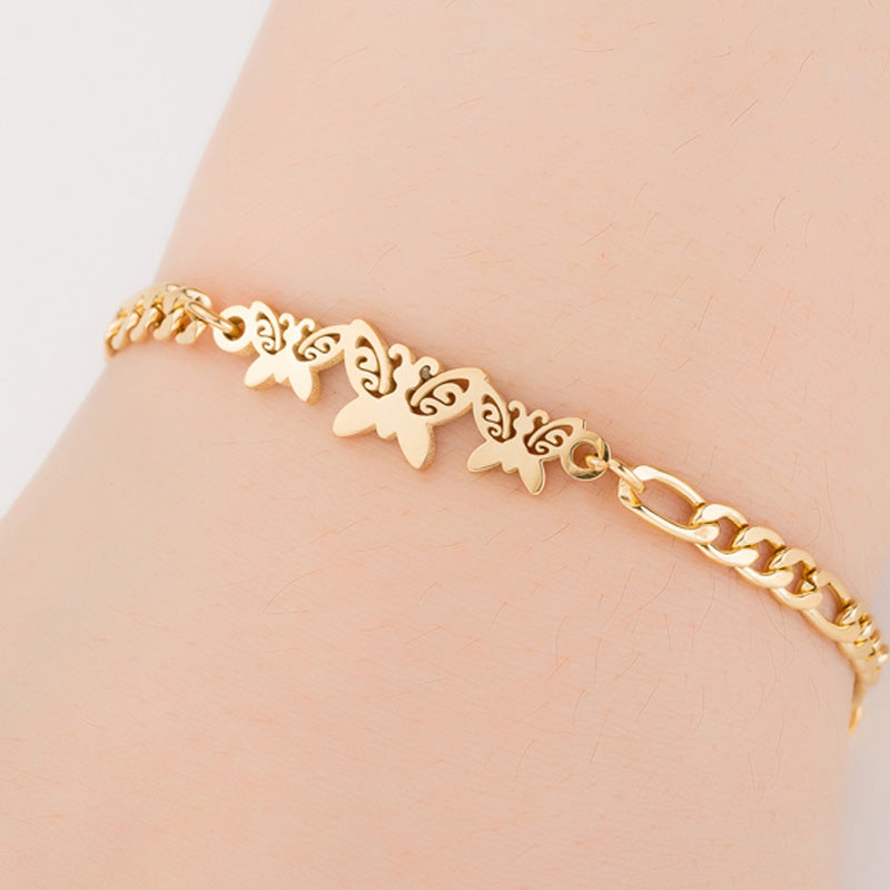 Gold Color Charms Bracelet Femme Stainless Steel Women Jewelry Lucky Origami Elephant Bracelets Friendship Gifts