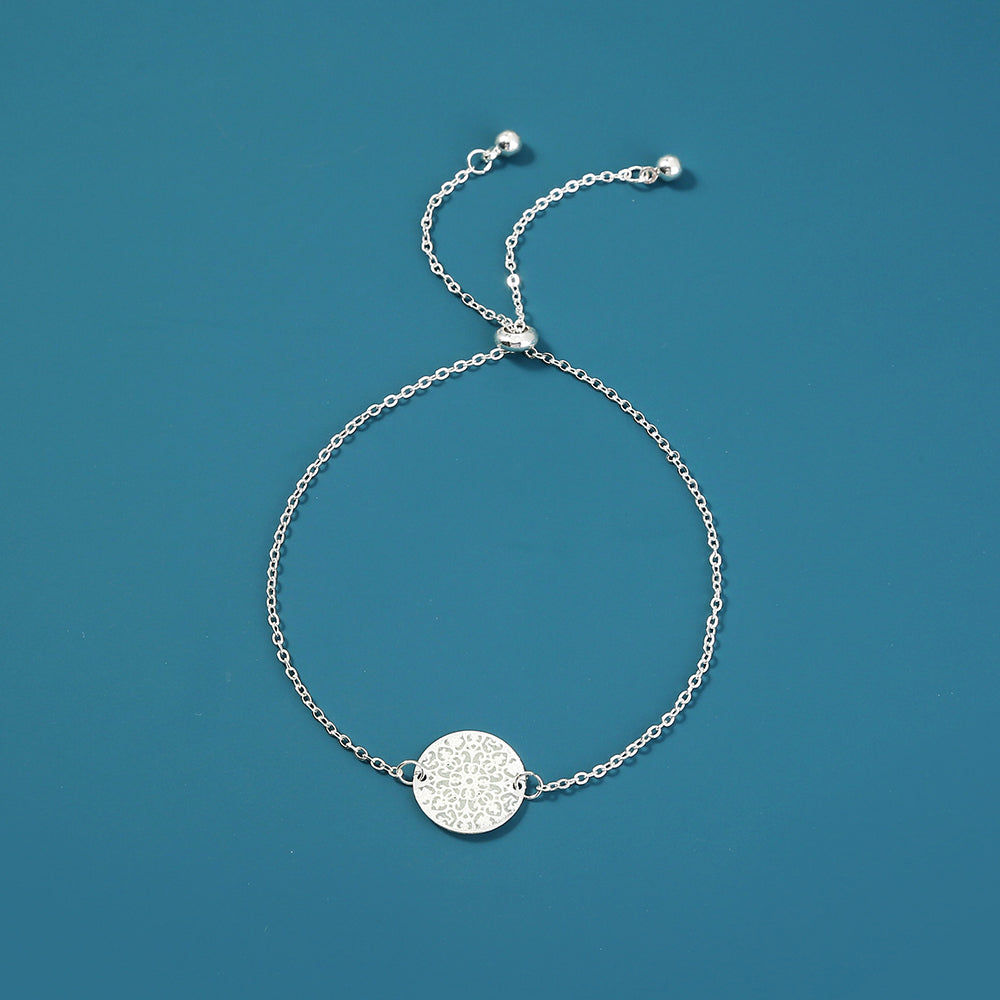 Silver Round textured glow-in-the-dark shrink bracelet