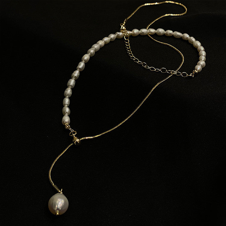 Fashionable Freshwater Pearl Adjustable Pull Necklace