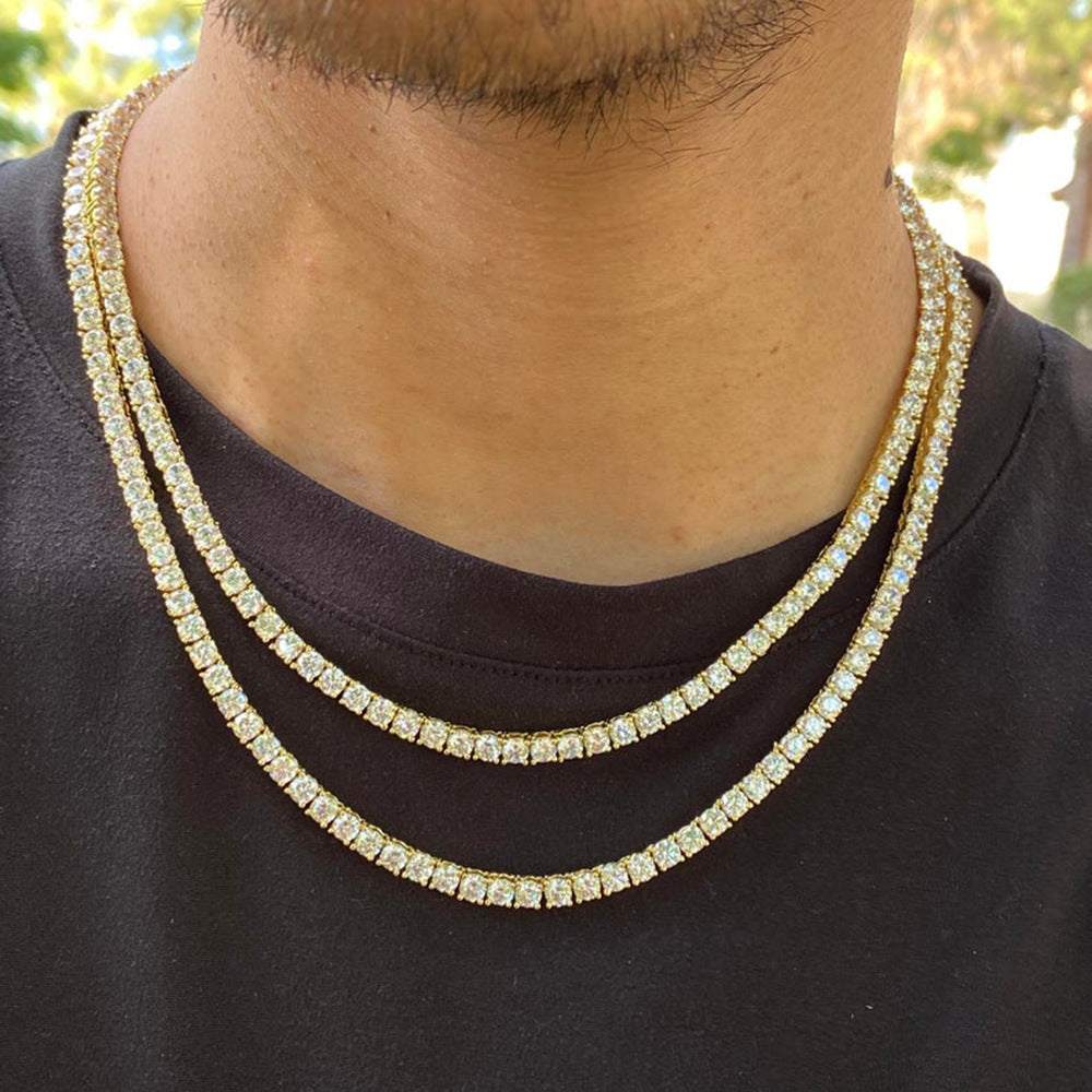 Single row chain men's necklace