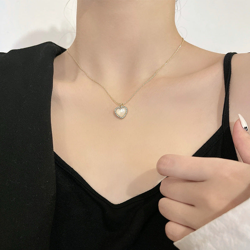 Love Opal Pendant Necklace Female Clavicle
