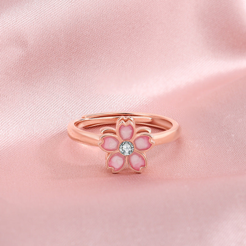 Cherry Blossom Rotatable Ring Ins Sweet Open Rings