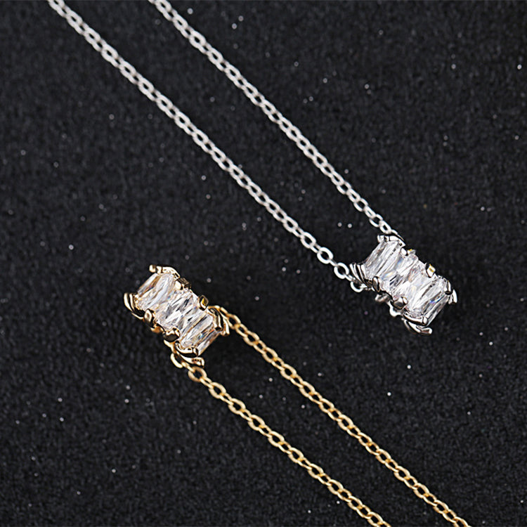 Cylinder Zircon Necklace Rhinestones Ins Fashion Jewelry Accessories