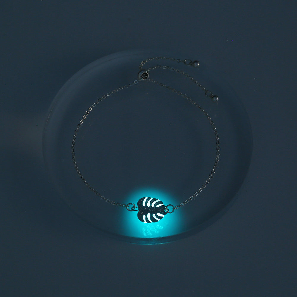 Silver Leaf, glow-in-the-dark shrink bracelet