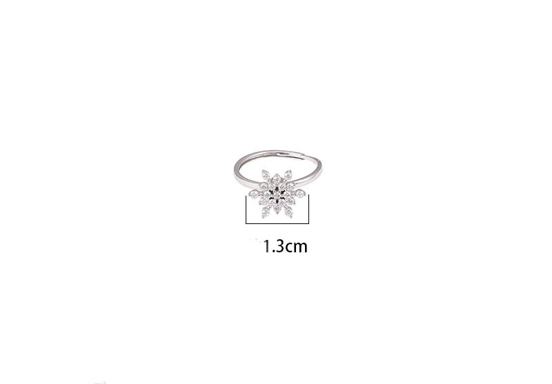 Fashion S925 Sterling Silver Snowflake Rotating Ring