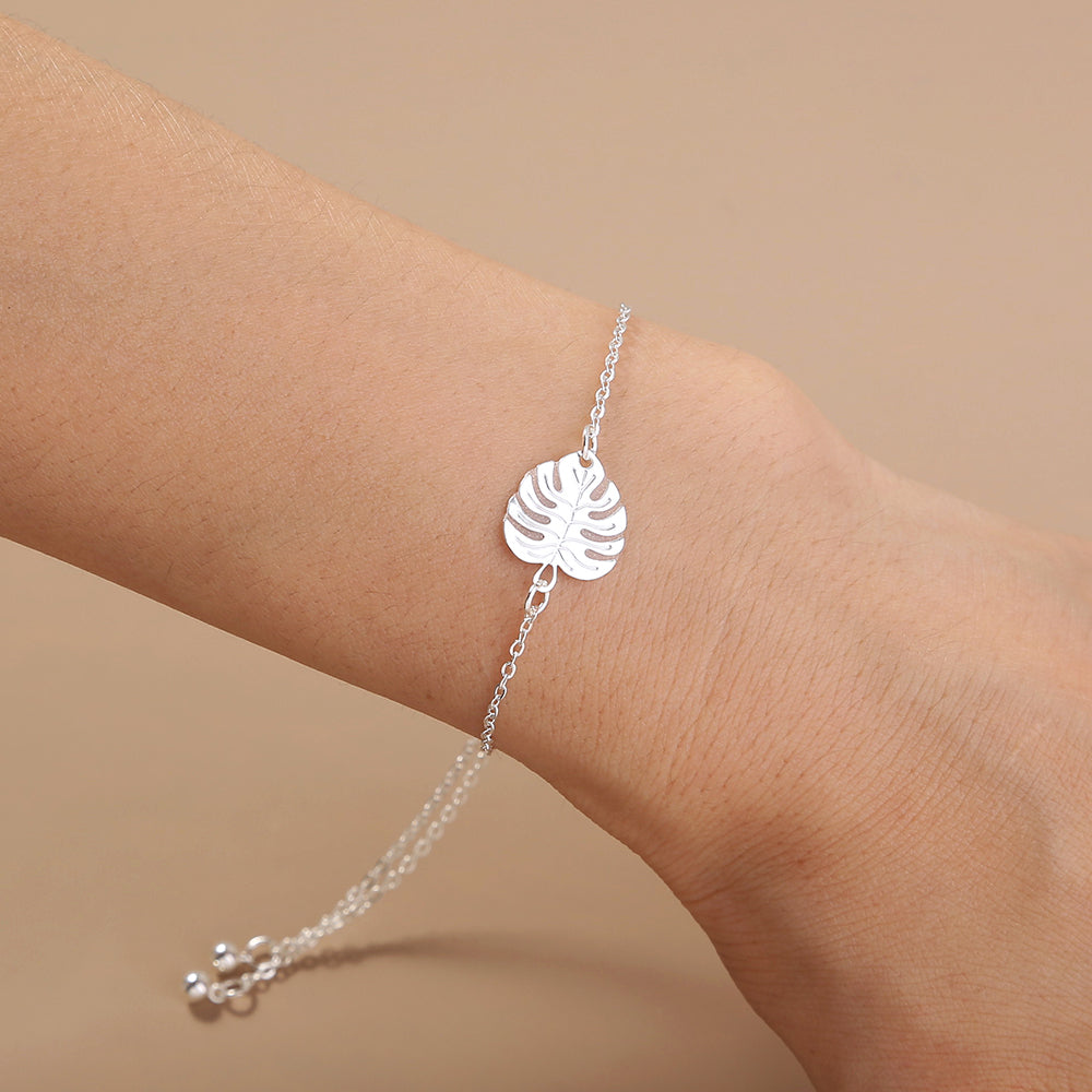 Silver Leaf, glow-in-the-dark shrink bracelet