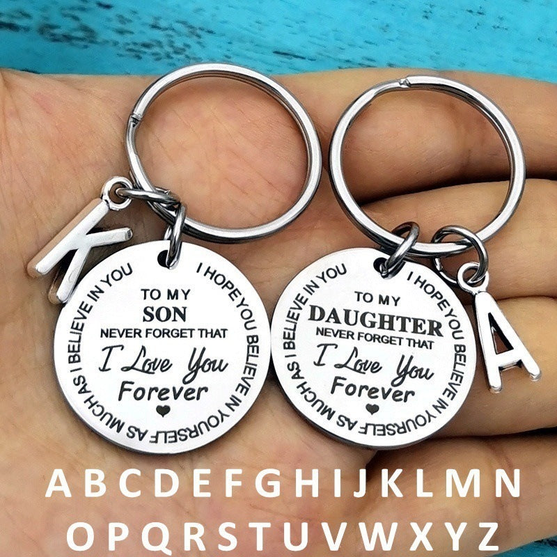 Stainless Steel Keychain Tag 30mm With Letters