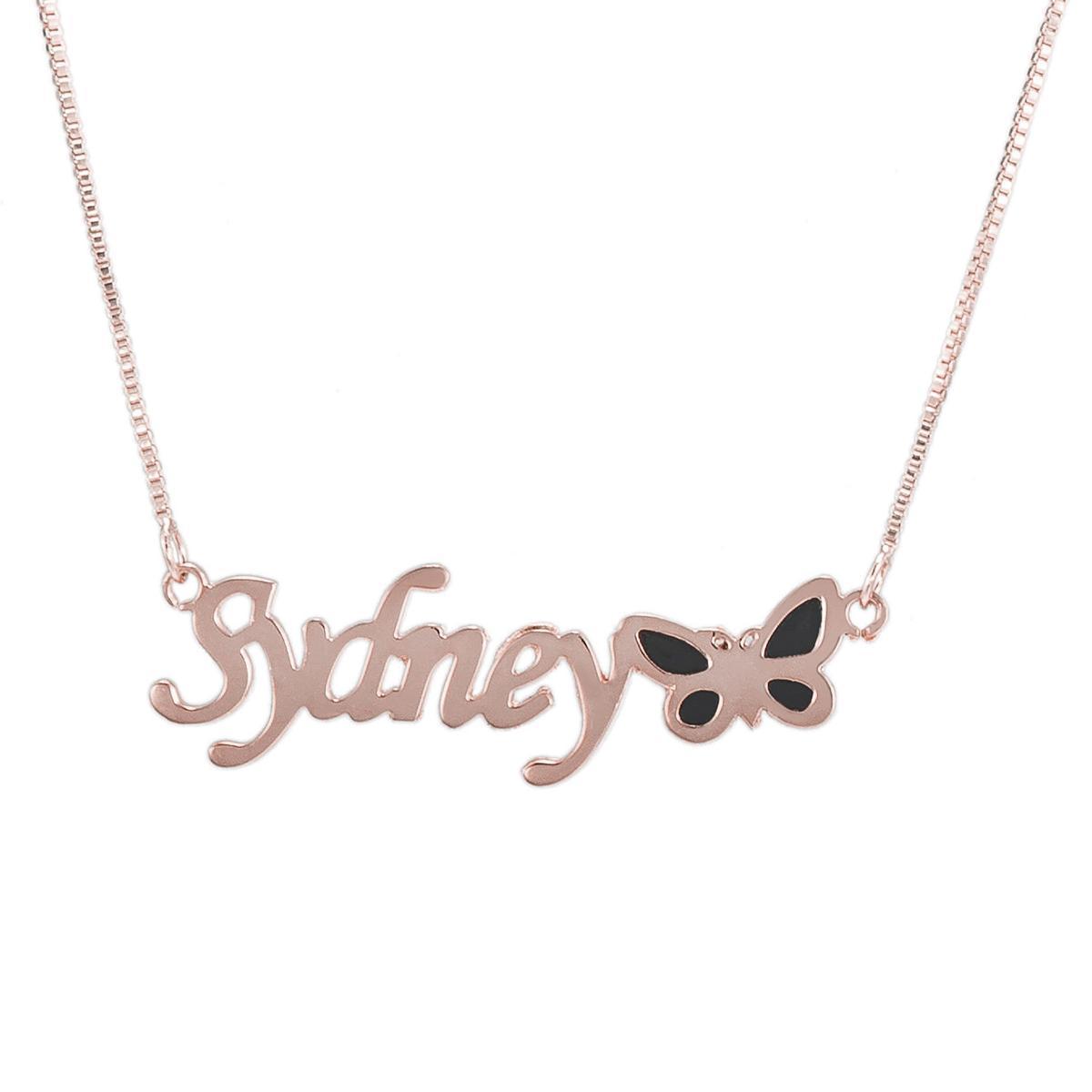 Noble Dazzling Butterfly Custom Name Necklace