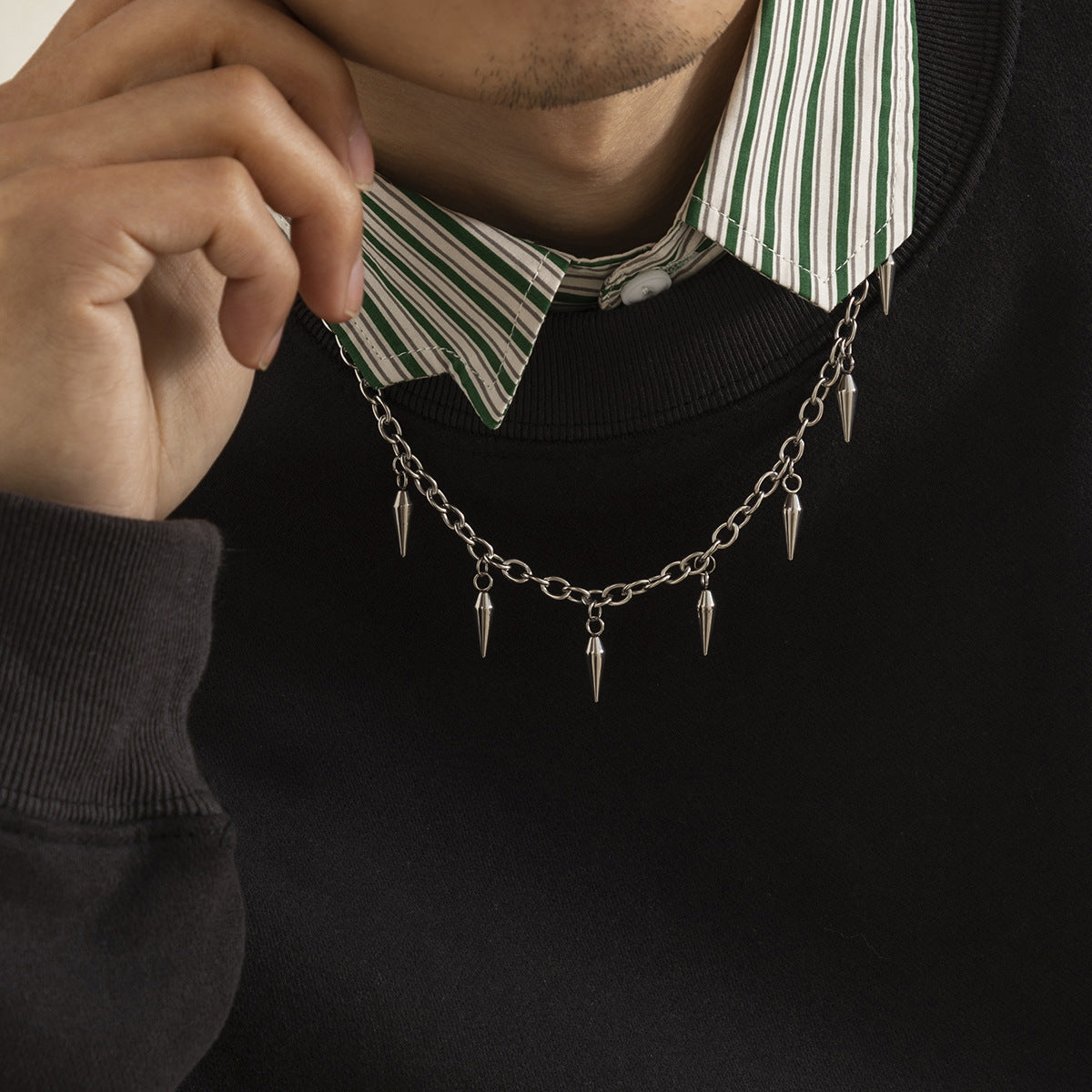 Men Fashion Versatile Nail Pendant Necklace