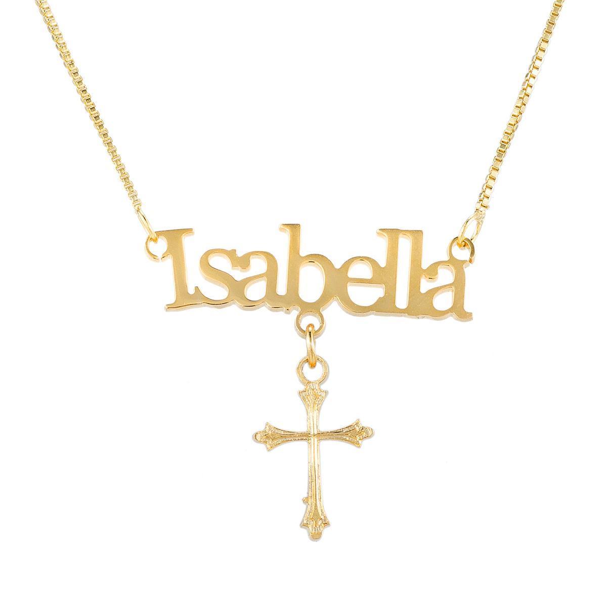 Fashion Simple With Cross Custom Name Necklace