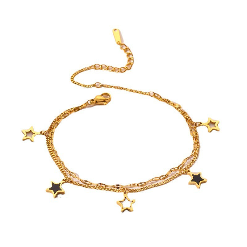 Fashionable romantic five-pointed star design all-match bracelet