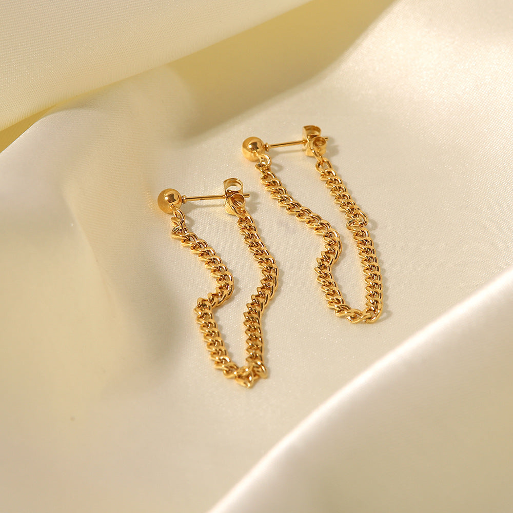 18k Gold Plated Chain Earrings