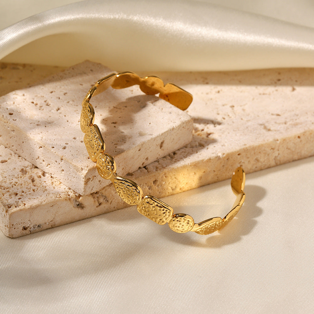 18k Gold Plated Open Volcano Pattern Irregular Shape Bracelet