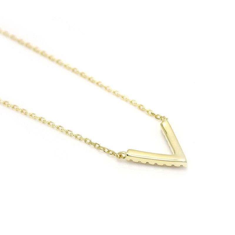 N5.Silver s925 Light Luxury V-shaped Diamond Necklace - Elle Royal Jewelry