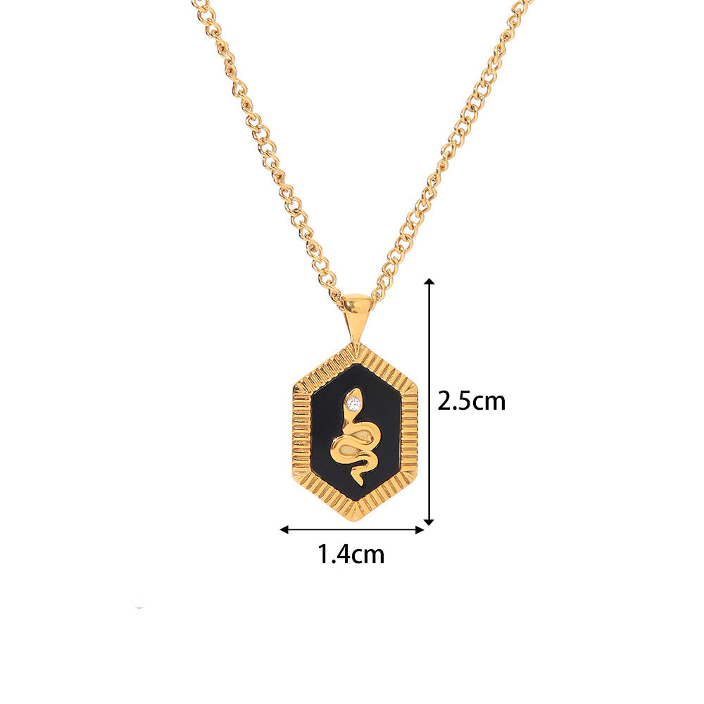18k Gold Fashion Ancient Egyptian Pharaoh Snake Diamond Pendant Necklace