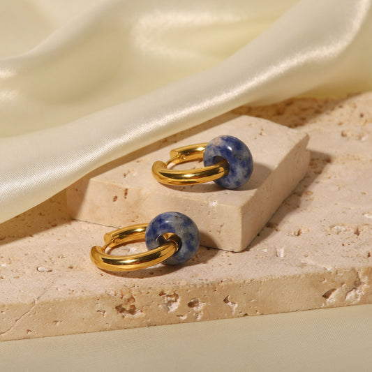 Fashion classic lapis lazuli pendant light luxury earrings