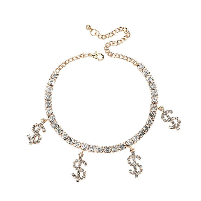 F6.Dollar Sign Creative Pendant Anklet - Elle Royal Jewelry