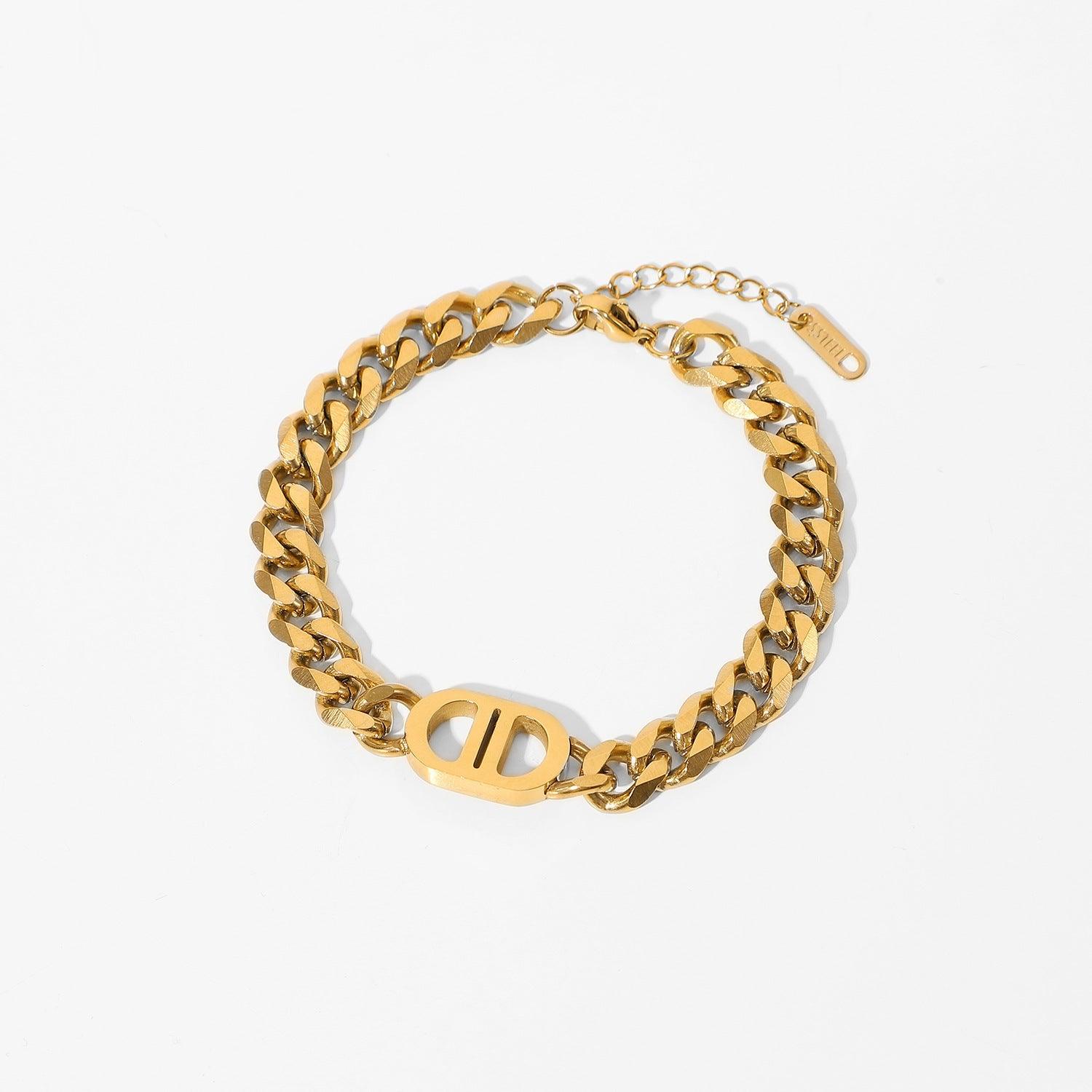 B17.18K Gold Cuban Chain Bracelet - Elle Royal Jewelry