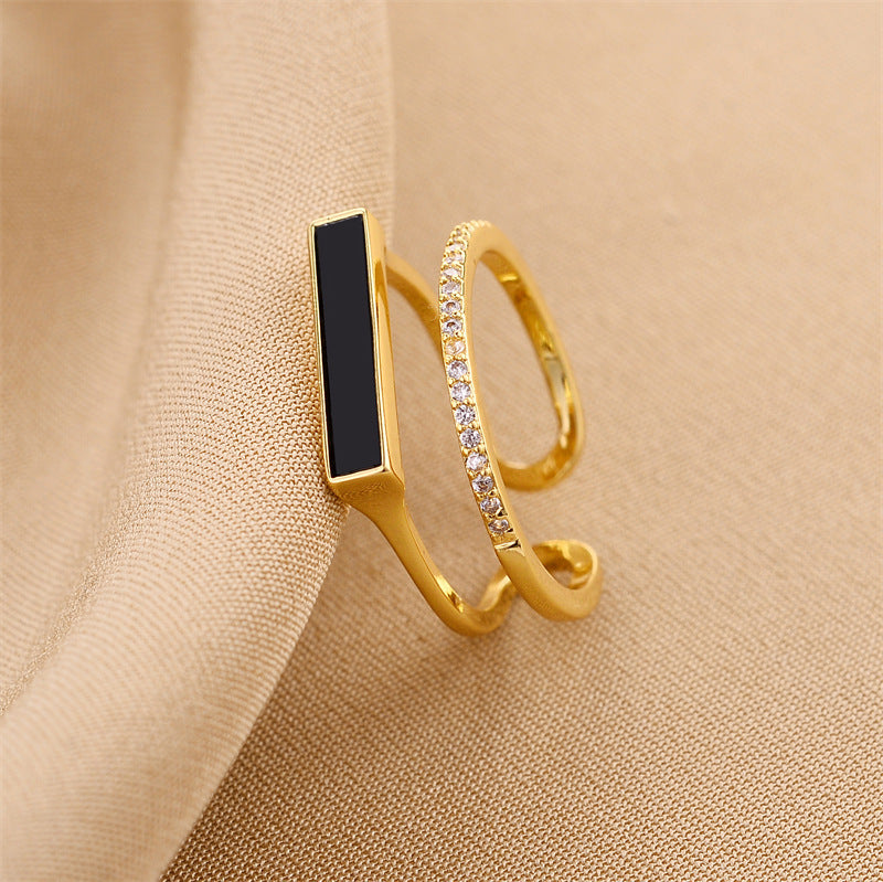 R28.Creative personality real gold ring