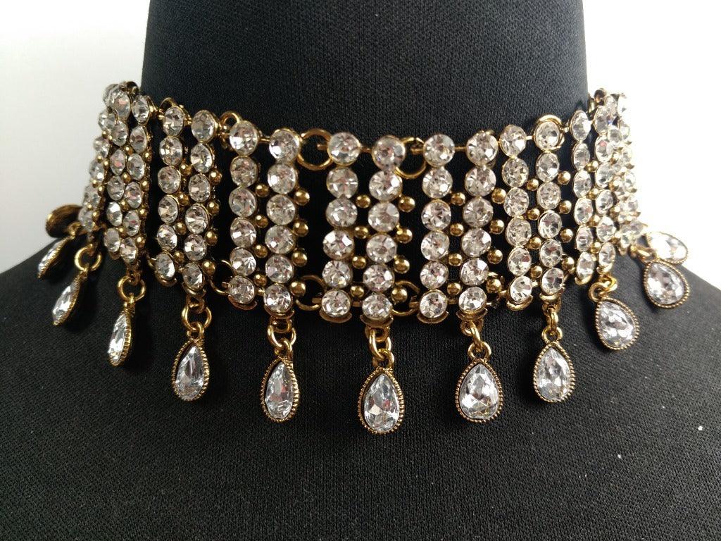F4.Exaggerated Diamond Waterdrop Jewel Choker - Elle Royal Jewelry