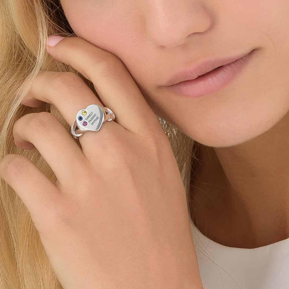R13(Custom). Luxurious heart-shaped diamond ring - Elle Royal Jewelry
