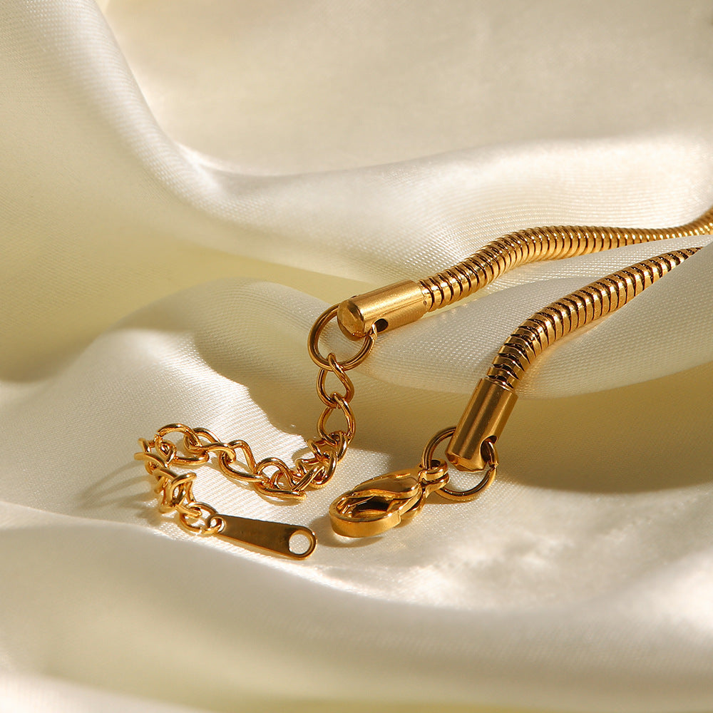 18K Gold Fashionable Hip Hop Snake Bone Chain Light Luxury Necklace