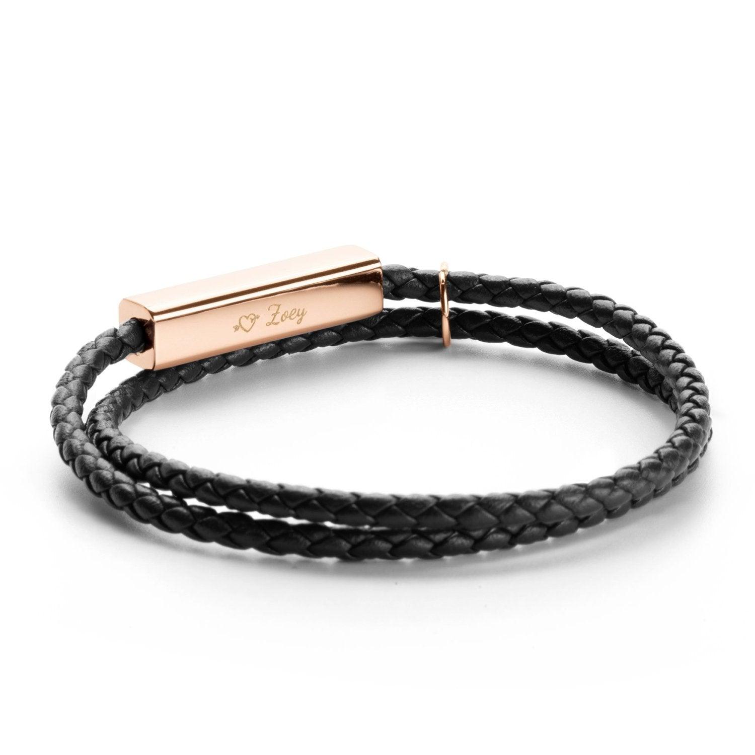 B3.Ricordi Italian Leather Wrap Bracelet(Jet Black) - Elle Royal Jewelry
