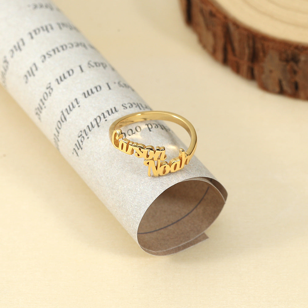 925 Silver Fashion Customizable Letter Ring