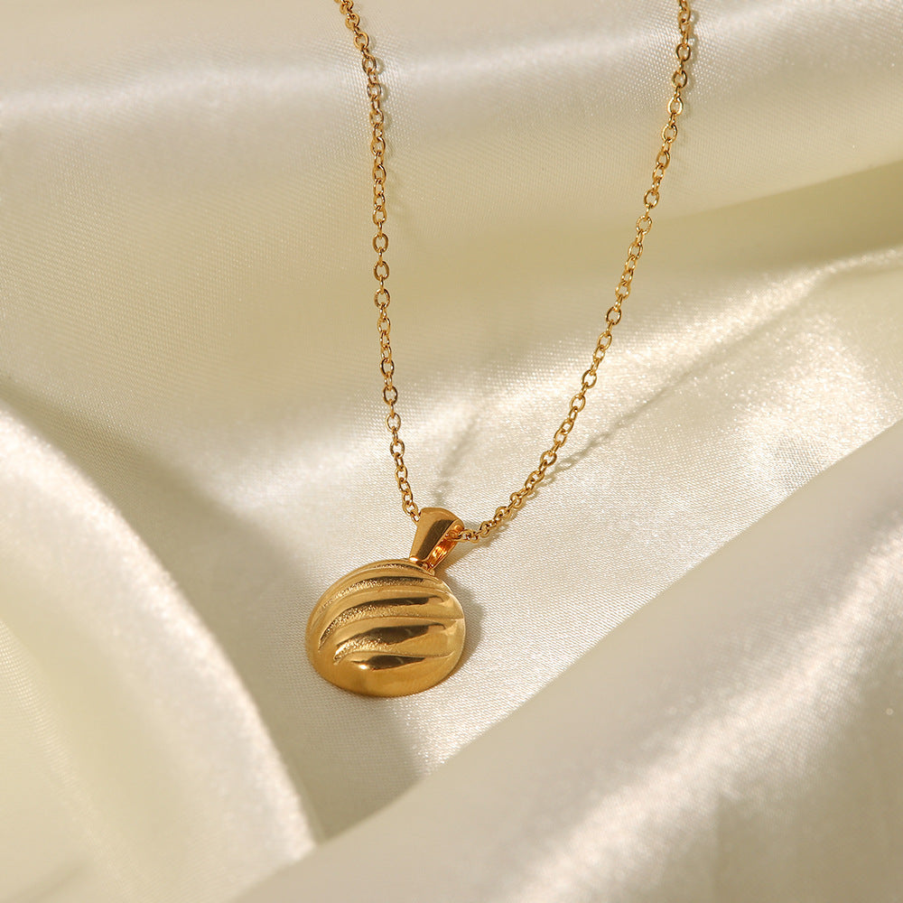 French style plated 18K gold spiral necklace