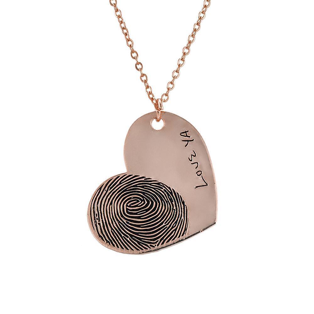 N11.Simple Engraved Heart Necklace - Elle Royal Jewelry