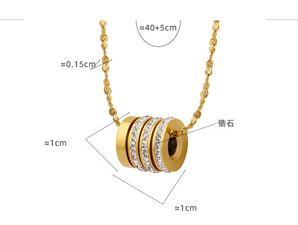 18K Gold Exquisite Small Full Diamond Design Pendant Necklace