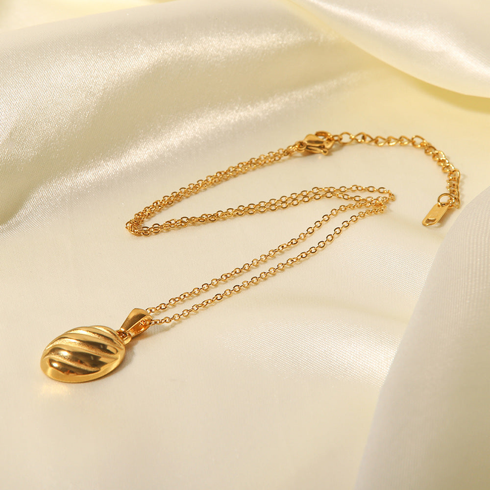 French style plated 18K gold spiral necklace