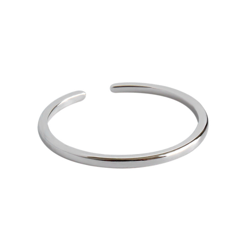 Simple Very Fine Prime Circle 925 Sterling Silver Adjustable Ring