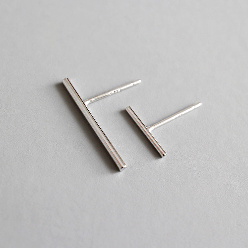 Minimalist Geometry  Strip 925 Sterling Silver Stud Earrings