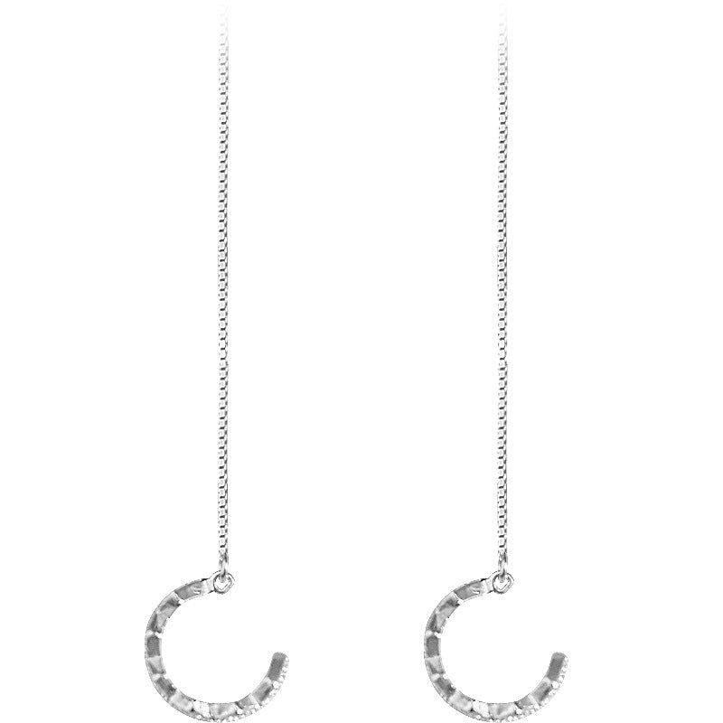 Elegant Wave Circle Tassles 925 Sterling Silver Non-Pierced Earrings