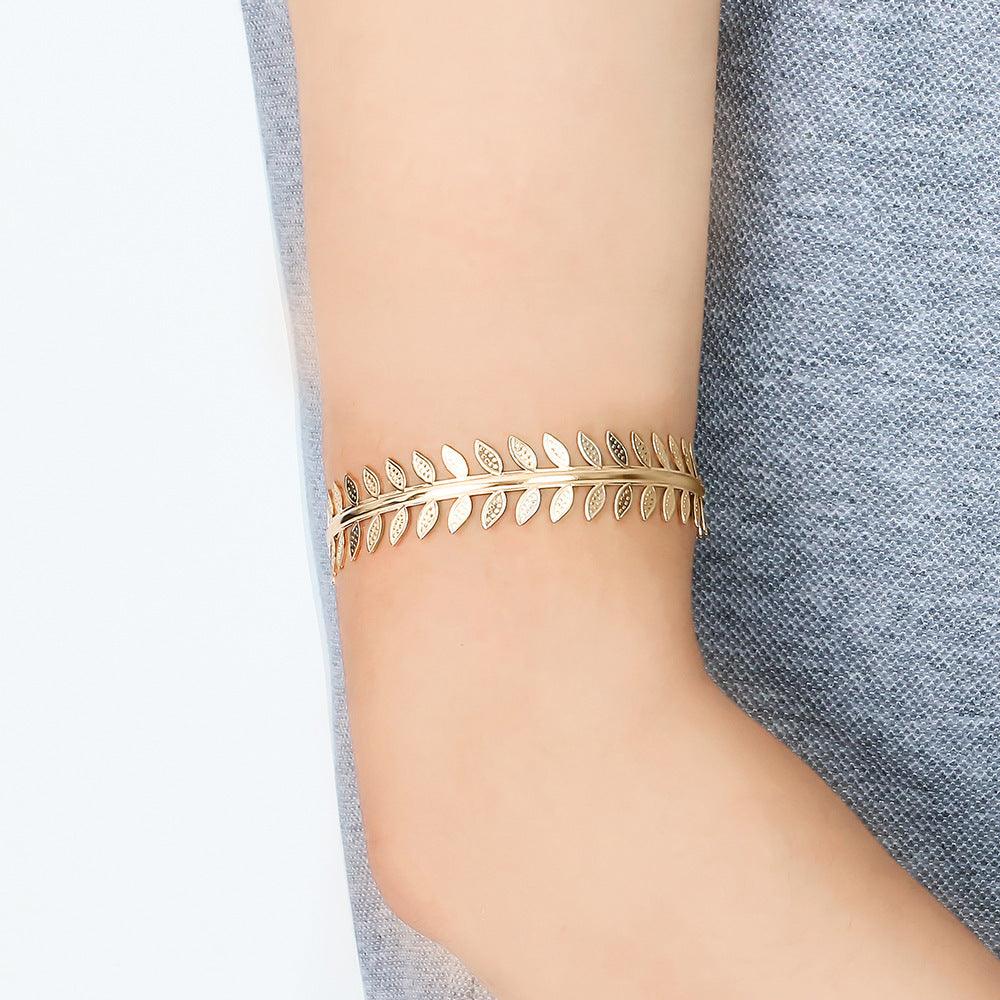 B5.Leaf Design Arm Cuff - Elle Royal Jewelry