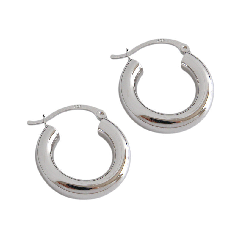 Sale Simple Tiny Tube Circle 925 Sterling Silver Huggie Hoop Earrings