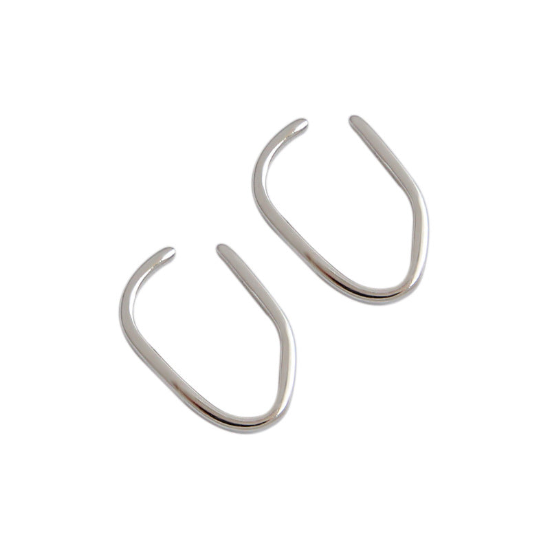 Minimalist Lines 925 Sterling Silver Non-Pierced Earrings