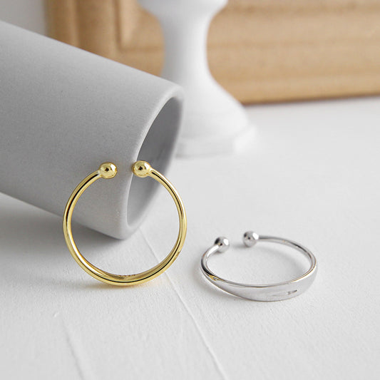 Simple Two Round Ball 925 Sterling Silver Non-Pierced Earring(Single)