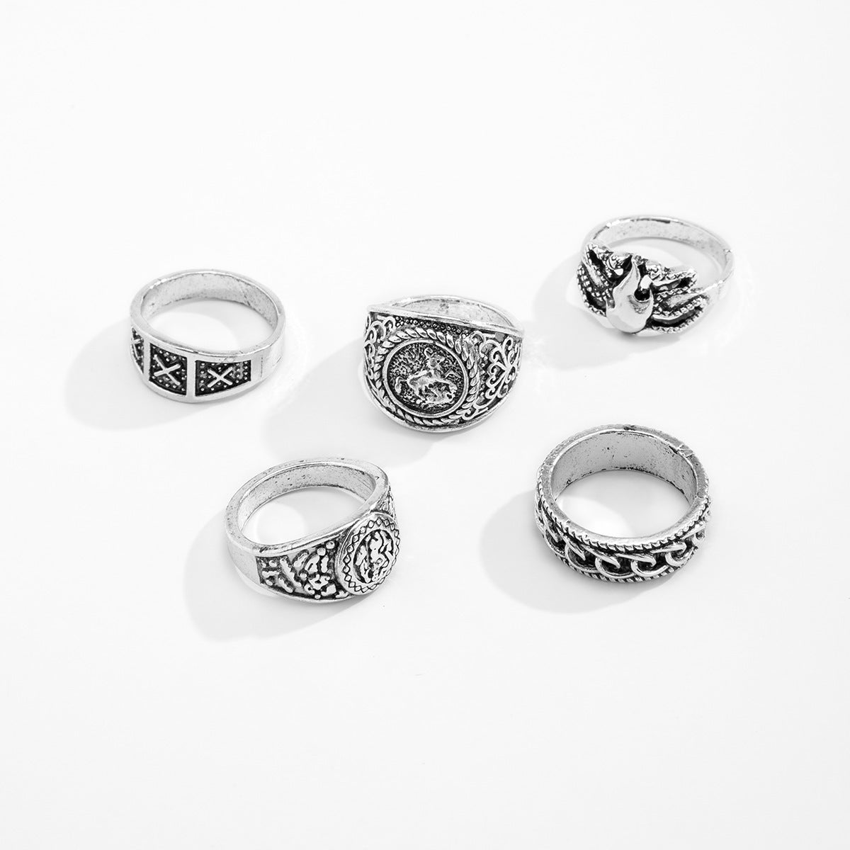 Men Style Geometric Totem Design Ring