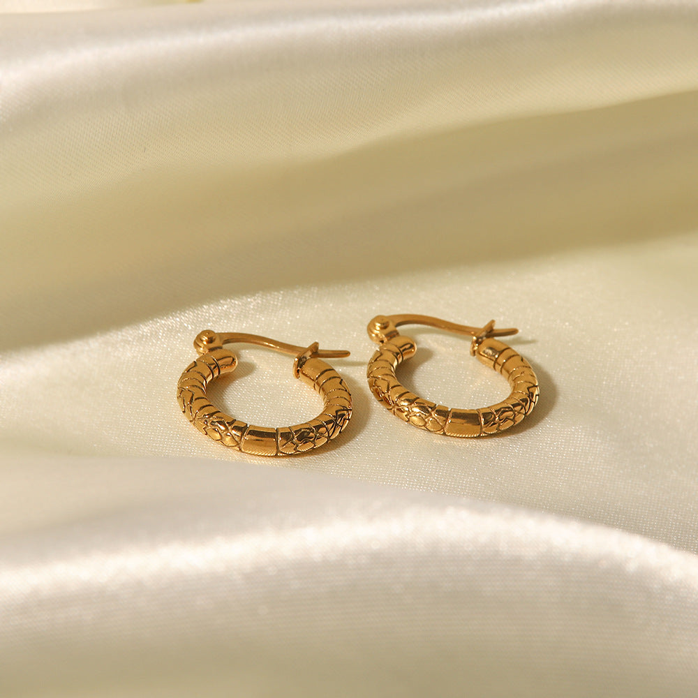 Fashionable all-match circle texture earrings