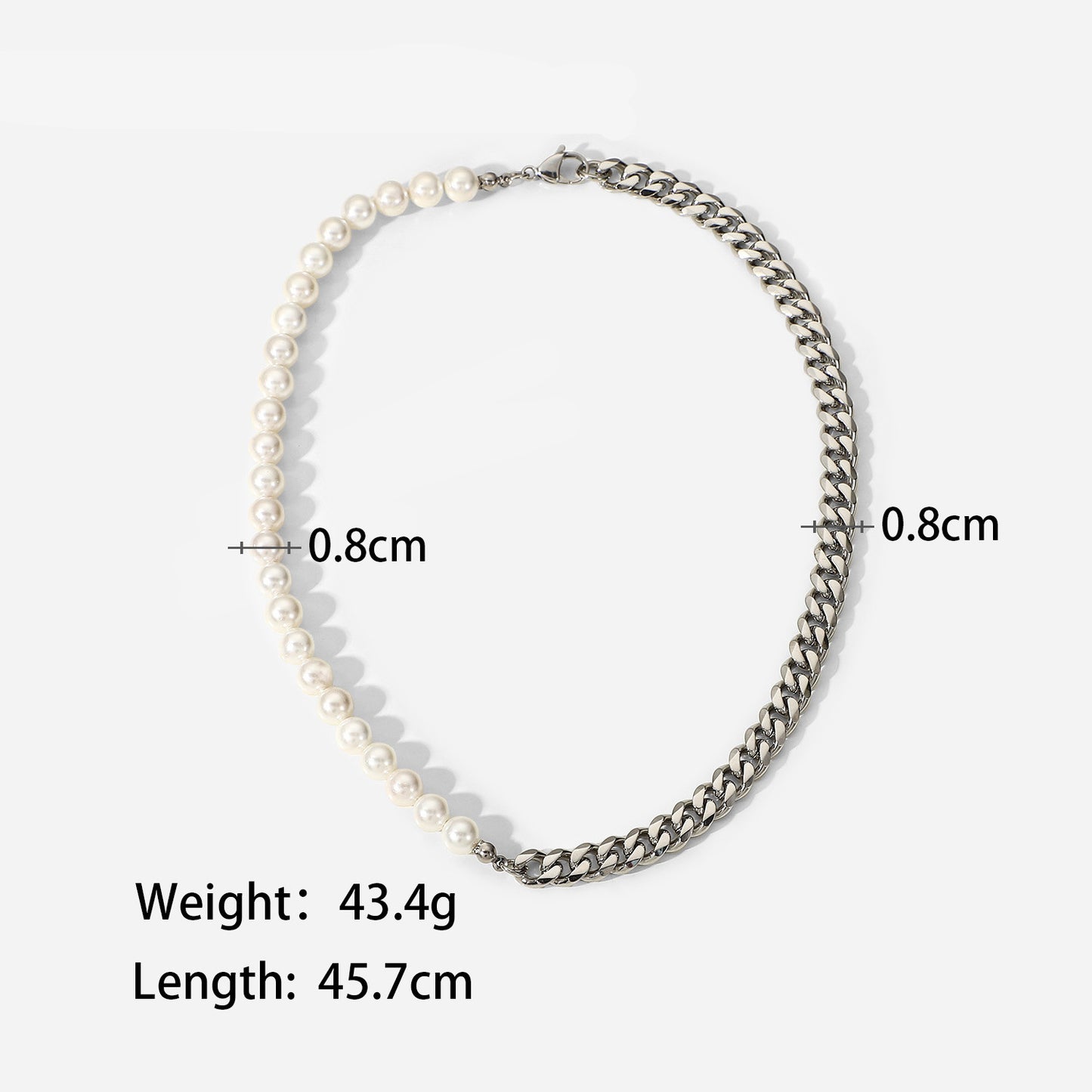 Men Fashion shell bead stitching Cuban chain all-match necklace